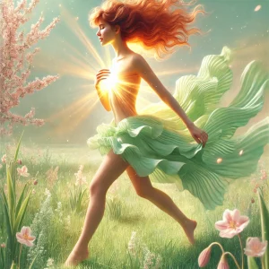 Femme lumineuse en mouvement symbolisant la confiance et l’alignement intérieur – Atelier Oser Être Soi à Tours